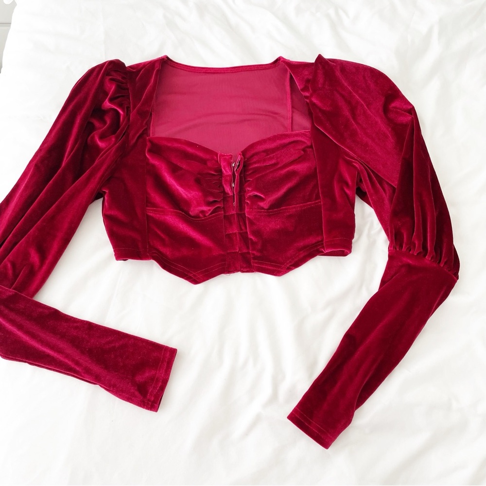 Velvet Bustier Corset Top L